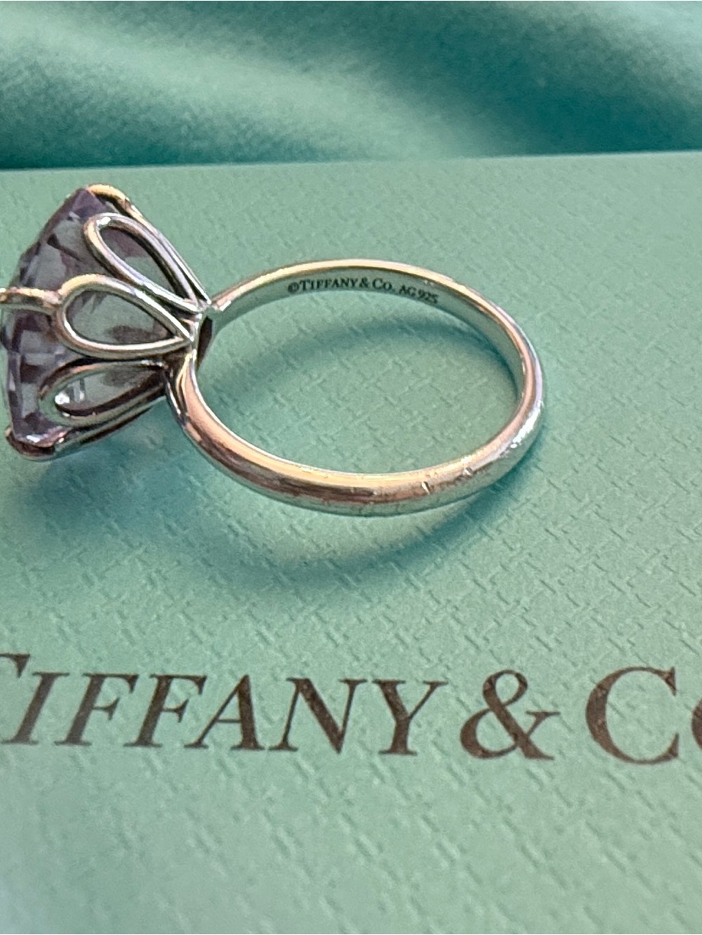 Tiffany & Co. Sterling Silver Amethyst Sparklers Ring Size 6 - Picture 6 of 10